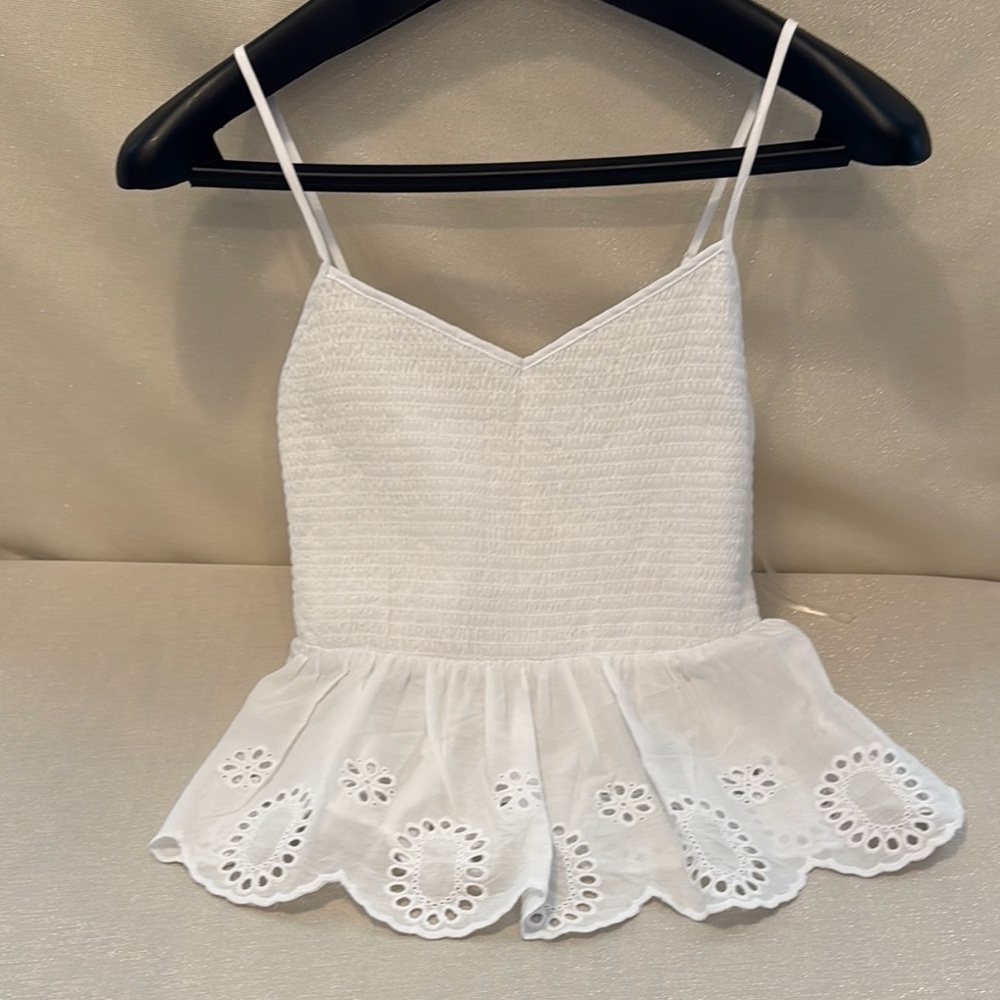 No Boundaries White Eyelet Camisole Top NWOT